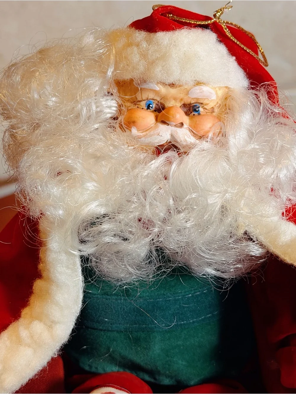 Vintage Santa Claus Shelf Sitter Pose-able Mantle Holiday Decor Ornament